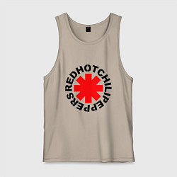 Майка мужская хлопок Peppers logo, цвет: миндальный