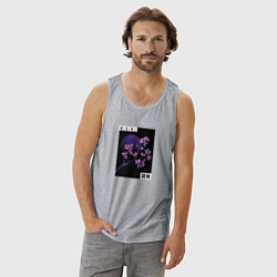 Майка мужская хлопок Сакура Закат, цвет: меланж — фото 2