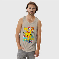 Майка мужская хлопок ПОКЕМОНЫ POKEMON, цвет: миндальный — фото 2