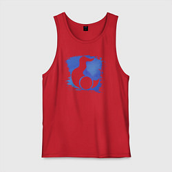 Майка мужская хлопок Знак Тзинча пятно, цвет: красный