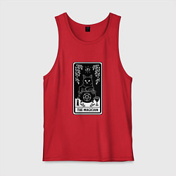 Майка мужская хлопок The Magician Tarot card Волшебник карта Таро, цвет: красный