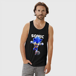 Майка мужская хлопок Sonic the Hedgehog 2, цвет: черный — фото 2