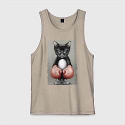 Мужская майка Крутой котяра в боксёрских перчатках Cool cat in b