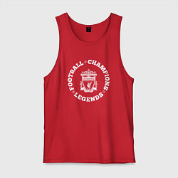 Майка мужская хлопок Символ Liverpool и надпись Football Legends and Ch, цвет: красный