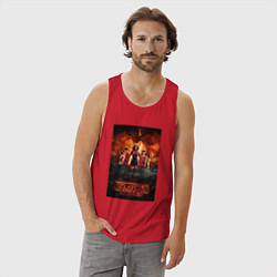 Майка мужская хлопок Очень странные дела, персонажи, цвет: красный — фото 2