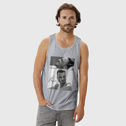 Майка мужская хлопок Serkan Bolat - Kerem Bursin, цвет: меланж — фото 2