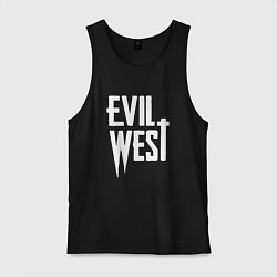 Майка мужская хлопок Evil west logo, цвет: черный