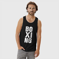Майка мужская хлопок Boxing classic, цвет: черный — фото 2