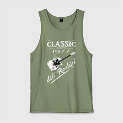 Майка мужская хлопок Классический с 1977 и все еще рокер, цвет: авокадо
