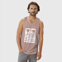 Майка мужская хлопок Император нуждается в тебе! Белый постер, цвет: пыльно-розовый — фото 2