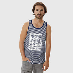 Майка мужская хлопок Император нуждается в тебе! Белый постер, цвет: синяя тельняшка — фото 2