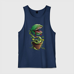 Майка мужская хлопок Plant - Piranha, цвет: тёмно-синий