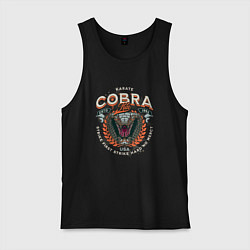 Майка мужская хлопок Кобра Кай - логотип с Коброй Cobra Kai Logo, цвет: черный
