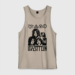 Майка мужская хлопок Led Zeppelin Black, цвет: миндальный