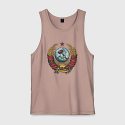 Майка мужская хлопок Серп и молот СССР, цвет: пыльно-розовый