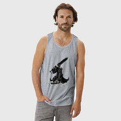 Майка мужская хлопок Berserk the Black Swordsman, цвет: меланж — фото 2