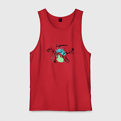 Майка мужская хлопок Капоэйра боевой танец, цвет: красный