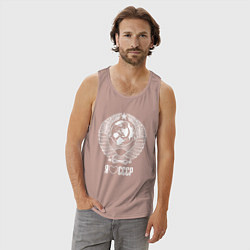 Майка мужская хлопок Я люблю СССР: Советский союз, цвет: пыльно-розовый — фото 2