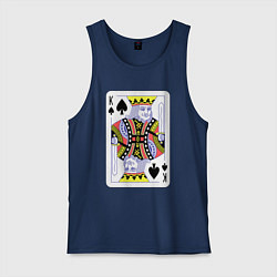 Майка мужская хлопок Игральная карта - Король, цвет: тёмно-синий