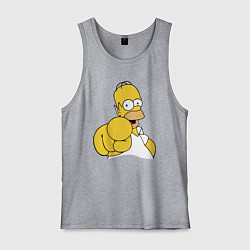 Майка мужская хлопок Гомер Симпсон указывает пальцем, цвет: меланж