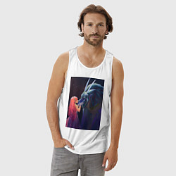 Майка мужская хлопок Belle and Dragon, цвет: белый — фото 2