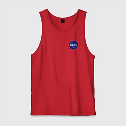 Майка мужская хлопок NASA NERV Evangelion - little logo, цвет: красный