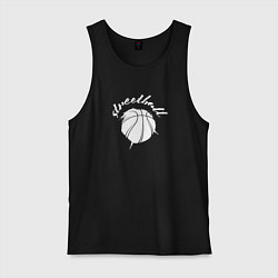 Майка мужская хлопок Streetball lettering, цвет: черный