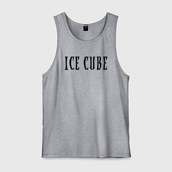Майка мужская хлопок Ice Cube - logo, цвет: меланж