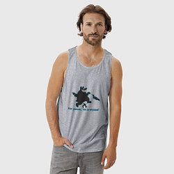 Майка мужская хлопок Как умеем,так и играем!, цвет: меланж — фото 2