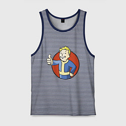 Майка мужская хлопок Vault boy like, цвет: синяя тельняшка