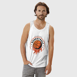 Майка мужская хлопок Allstars Basketball, цвет: белый — фото 2