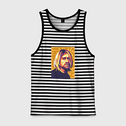 Майка мужская хлопок Nirvana - Cobain, цвет: черная тельняшка