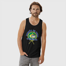Майка мужская хлопок Cordao de ouro Capoeira flag of Brazil, цвет: черный — фото 2