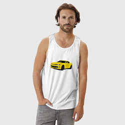 Майка мужская хлопок Chevrolet Camaro American Car, цвет: белый — фото 2