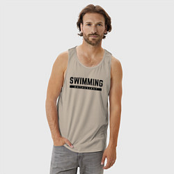 Майка мужская хлопок Любитель плавания, цвет: миндальный — фото 2