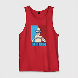 Майка мужская хлопок Bender Futurama, цвет: красный