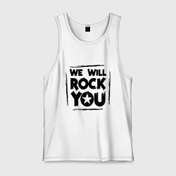 Майка мужская хлопок We rock you, цвет: белый