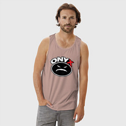 Майка мужская хлопок Onyx - black logo, цвет: пыльно-розовый — фото 2