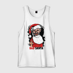 Майка мужская хлопок Bad Santa, fuck you, цвет: белый