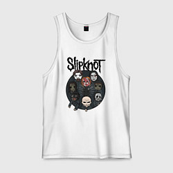 Майка мужская хлопок Slipknot art fan, цвет: белый