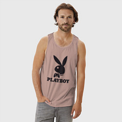 Майка мужская хлопок Playboy - Игровой джостик, цвет: пыльно-розовый — фото 2