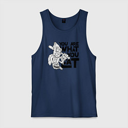 Майка мужская хлопок Ты то , что ешь, цвет: тёмно-синий