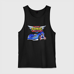 Майка мужская хлопок Team Sonic racing - hedgehog, цвет: черный