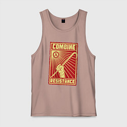 Майка мужская хлопок Сопротивление комбайнам, цвет: пыльно-розовый