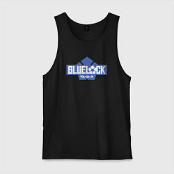 Майка мужская хлопок Logo Blue Lock, цвет: черный