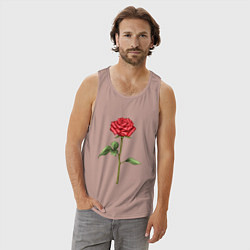 Майка мужская хлопок Роза красная, цвет: пыльно-розовый — фото 2