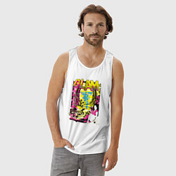 Майка мужская хлопок Девушка гламур, цвет: белый — фото 2