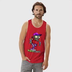 Майка мужская хлопок Zombie on sport, цвет: красный — фото 2