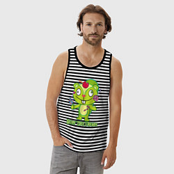 Майка мужская хлопок Nutty, цвет: черная тельняшка — фото 2