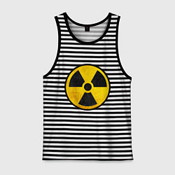 Майка мужская хлопок Atomic Nuclear, цвет: черная тельняшка
